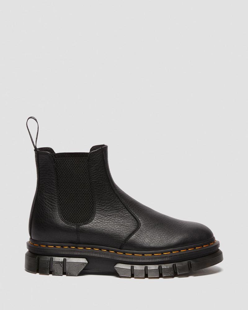 Men's Dr Martens Rikard Lunar Leather Ankle Boots Black | AU 446OKI